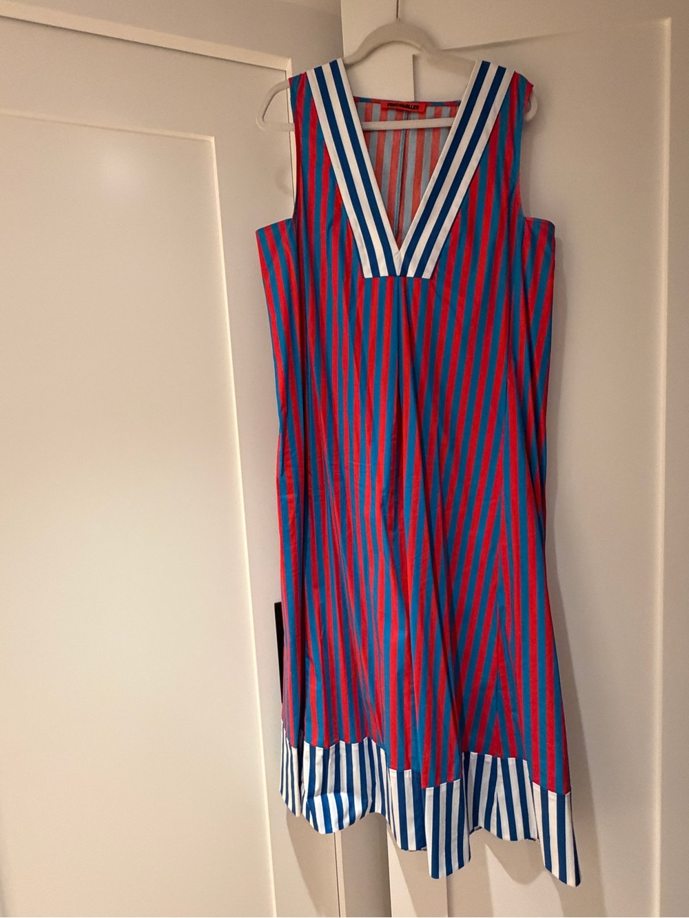 Simon Miller Striped V-Neck Sleeveless Dress